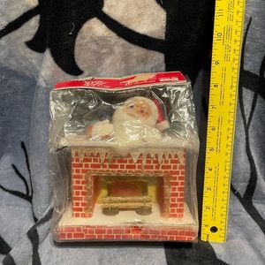 Vintage Christmas decoration Santa with chimney made in Japan